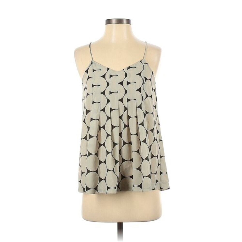 Madewell Circle Dot Pleated Cami Womens Blouse Tan Size 0 - Picture 13 of 13